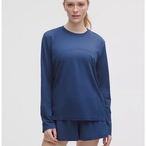 NWT Lululemon swiftly long sleeve shirt Blue Twill Size 12